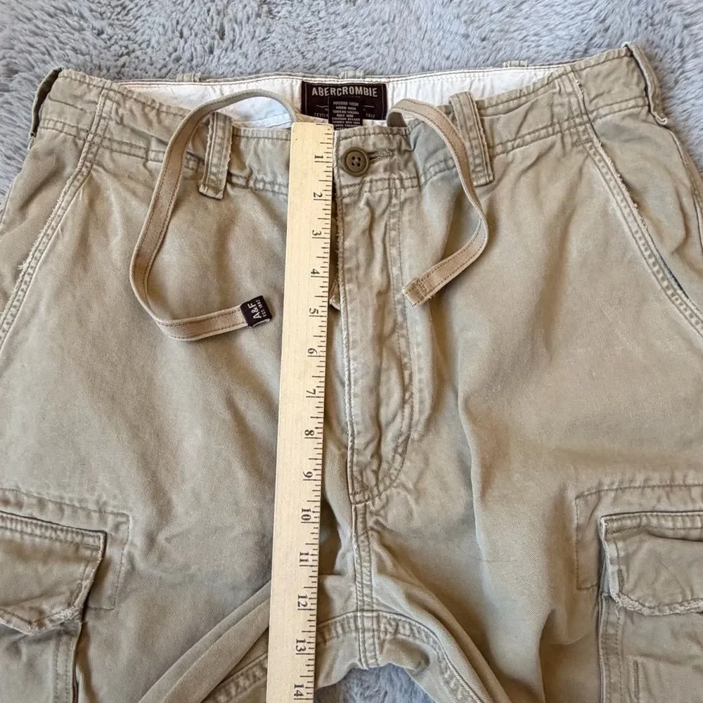 Abercrombie & Fitch AF92 Vintage Cargo Pants Mens 34x30 Beige Wide Leg‎ Utility